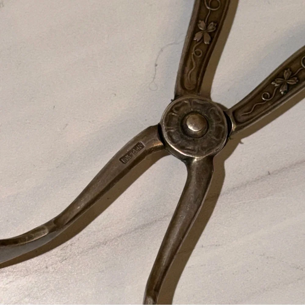 Antique Brass Tea Pastry Tongs from Sweden